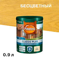 Антисептик Pinotex/Omnitex Classic Plus 3 в 1 декоративный для дерева бесцветный 0,9 л