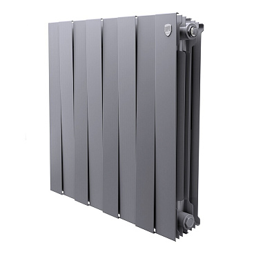 Радиатор биметаллический Royal Thermo Piano Forte 500 мм 8 секций 1" боковое подключение серебристый