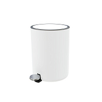 Ведро для мусора Primanova Lenox с крышкой 5 л пластик белое с педалью