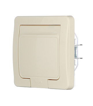 Розетка Hegel Master встраиваемая слоновая кость с крышкой (РС16-511-01)