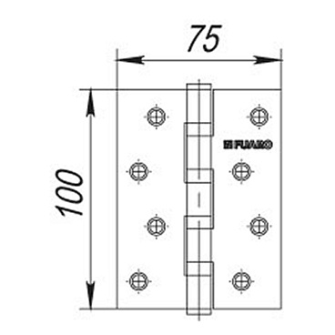 Петля Fuaro карточная универсальная неразъемная 100х75 мм матовый никель