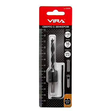 Сверло по дереву спиральное Vira 6х93 мм с зенкером (552056)