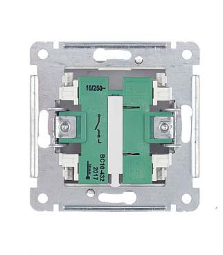 Выключатель Hegel Master одноклавишный встраиваемый серебро с самовозвратом с подсветкой (ВС10-432-06)