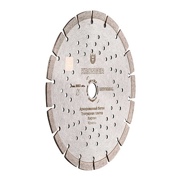 Диск алмазный по бетону Kronger Universal 230х22,2х2,5 мм сегментный сухой рез