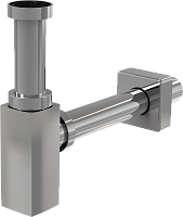 Сифон ALCA PLAST A401 цельнометалический, квадратный