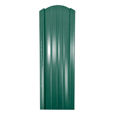 Евроштакетник двухсторонний полукруглый 0,45 мм 105х2000 мм зеленый RAL 6005 фигурный срез