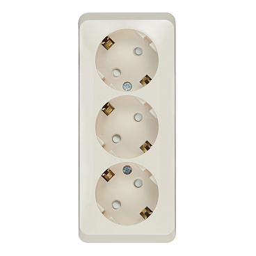 Розетка Systeme Electric Этюд накладная кремовая со шторками (PA16-012K)