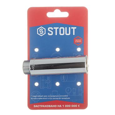 Удлинитель Stout 80 мм 1/2 ВР(г) х 1/2 НР(ш) хром латунный (SFT-0002-001280)