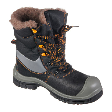 Ботинки рабочие кожаные утепленные с защитным композитным носком размер 40 черные Мистраль HX379-CSW (139253)