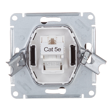 Розетка компьютерная Systeme Electric AtlasDesign встраиваемая карбон RJ45 (ATN001083)