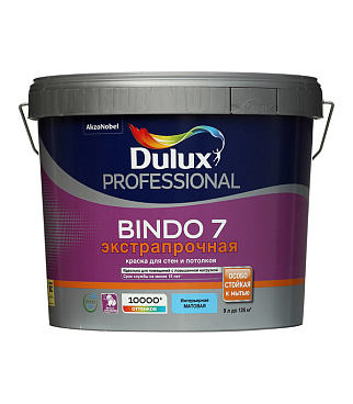 Краска моющаяся Dulux/Luxium Bindo 7 экстрапрочная база BС бесцветная 9 л
