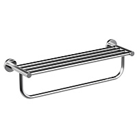 Полка для полотенец Haiba HB8324 624х220 мм с дополнительной штангой на шуруп металл хром (551023)