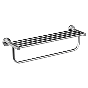 Полка для полотенец Haiba HB8324 624х220 мм с дополнительной штангой на шуруп металл хром (551023)