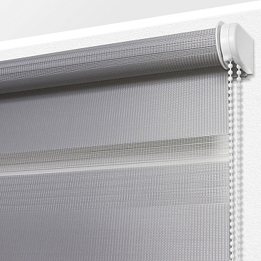 Рулонная штора день-ночь 70х160 см Уют Канзас светло-серая