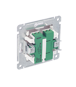 Выключатель Hegel Master двухклавишный встраиваемый белый с подсветкой (ВС10-452)