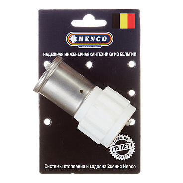 Муфта Henco (18PKW-3206) 32(пресс) х 1 ВР(г) белая PVDF
