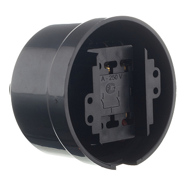 Выключатель Bironi Лизетта двухклавишный накладной черный ретро (B1-202-23)