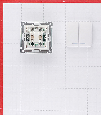 Выключатель Hegel Master двухклавишный встраиваемый белый с подсветкой (ВС10-452)