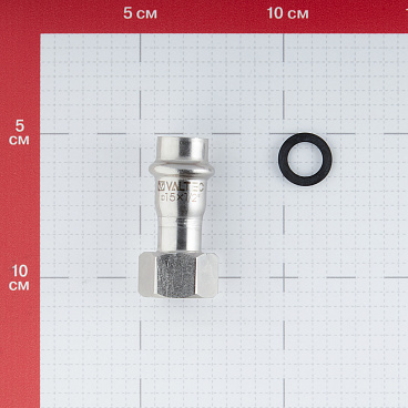Соединитель VALTEC (VTi.908.I.001504) 15 мм х 1/2 ВР(г) нержавеющая сталь с накидной гайкой