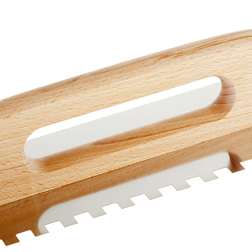 Гладилка зубчатая Wenzo 480х130 мм зуб 10х10 мм для клея с деревянной ручкой