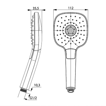 Лейка для душа Iddis Sena 112х255 мм 3 режима без шланга пластик белая/хром (SEN3F00i18)