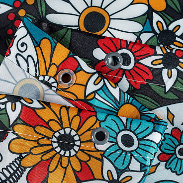 Штора для ванны Moroshka Los Muertos 1800х2000 мм полиэстер красная/синяя (T690-2)