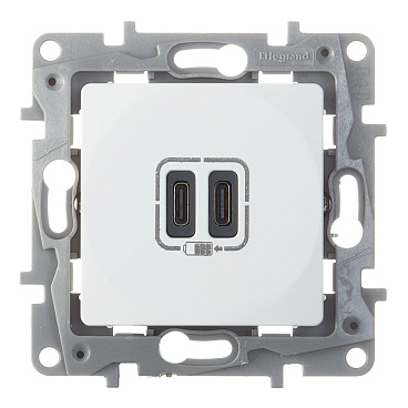 Розетка USB Legrand Etika встраиваемая белая 2хUSB Type-C (672235)