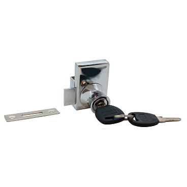 Замок мебельный Trodos 805 32 мм для стекла (хром) 2 ключа