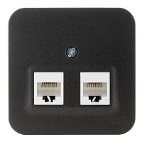 Розетка компьютерная Systeme Electric Blanca накладная антрацит 2хRJ45 (BLNIA045456)