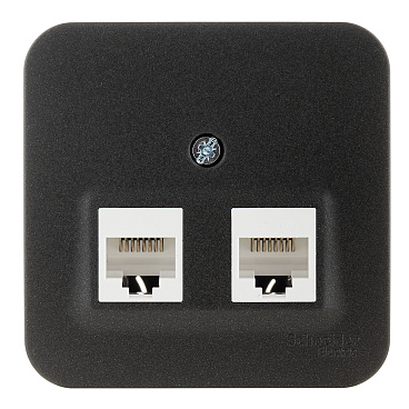 Розетка компьютерная Systeme Electric Blanca накладная антрацит 2хRJ45 (BLNIA045456)