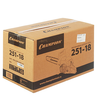 Бензопила Champion 251 3,13 л.с. 18" шаг 0,325" паз 1,5 мм 72 звена