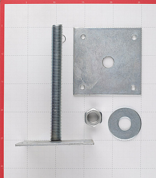 Анкер регулировочный оцинкованный М20 h200 120х120х4 мм