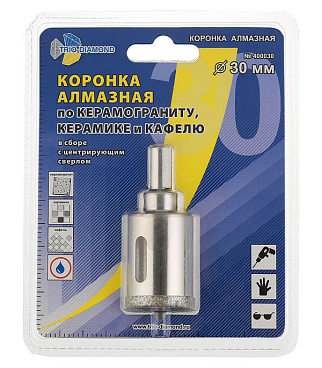 Коронка алмазная Trio-Diamond (400030) по керамограниту d30 мм