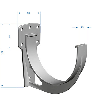 Кронштейн желоба Docke Premium пластиковый d120 мм графитовый серый RAL 7024