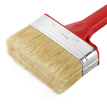 Кисть плоская натуральная щетина пластиковая ручка Wenzo Pro 120х35 мм для эмалей и лаков на алкидной основе