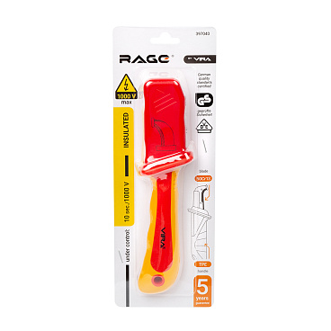 Нож диэлектрический 180 мм 1000 В Rage by Vira для резки и зачистки проводов