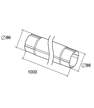 Труба водосточная Grand Line металлическая d90 мм 1 м темно-коричневый RR 32
