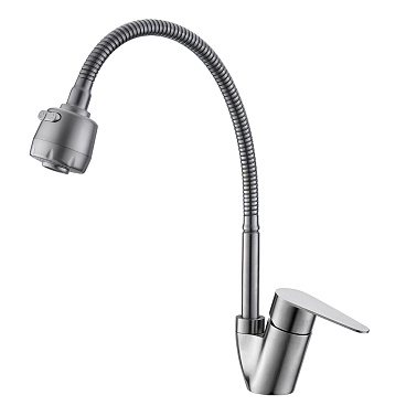 Смеситель для кухни Corsa Deco Light нержавеющая сталь с гибким изливом однорычажный (966365)