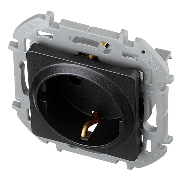 Розетка Legrand Inspiria встраиваемая антрацит со шторками (673733)