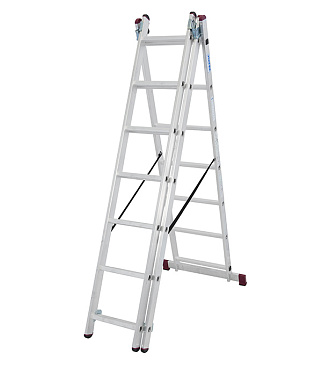 Лестница алюминиевая трансформер трехсекционная 7 ступеней Krause универсальная