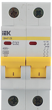 Автоматический выключатель модульный IEK Karat ВА 47-29 2P 32А тип C 4,5 кА 400 В (MVA20-2-032-C)
