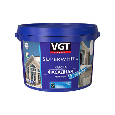 Краска фасадная ВГТ зимняя база А супербелая 15 кг