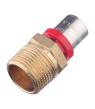 Соединитель прямой Tiemme 16(пресс) х 3/4 НР(ш)