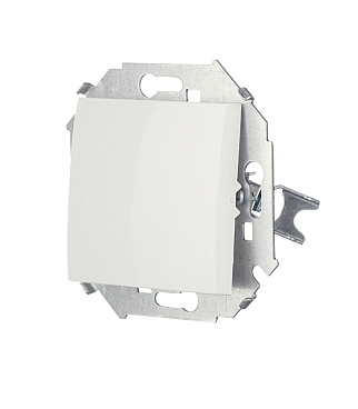 Переключатель Simon 15 одноклавишный встраиваемый белый (1591201-030)