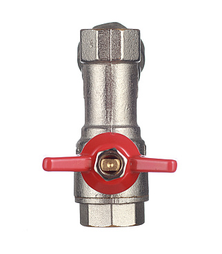 Кран шаровой латунный Valtec 1/2 ВР(г) х 1/2 ВР(г) бабочка с фильтром прямой (VT.293.N.04)