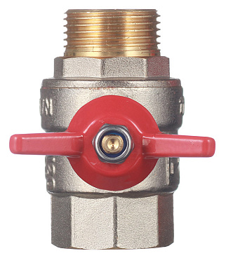 Кран шаровой латунный Valtec Base 3/4 ВР(г) х 3/4 НР(ш) бабочка прямой (VT.218.N.05)