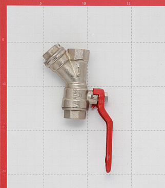 Кран шаровой латунный Valtec 1/2 ВР(г) х 1/2 ВР(г) ручка с фильтром прямой (VT.292.N.04)