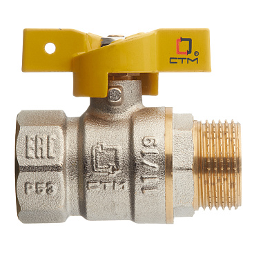 Кран шаровой газовый СТМ 3/4 ВР(г) х 3/4 НР(ш) бабочка