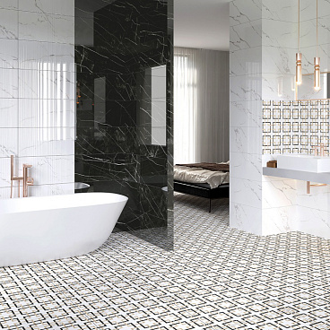 Плитка напольная Axima Мартиника белая 400x400x9 мм (10 шт.=1,6 кв.м)