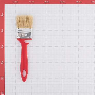 Кисть плоская натуральная щетина пластиковая ручка Wenzo Pro 50х12 мм для эмалей и лаков на алкидной основе